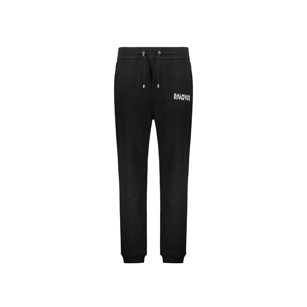 Balmain Black Cotton Joggers (Workout Pants) | Regal Royce
