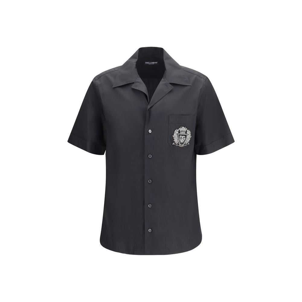 Dolce & Gabbana Black Cotton Shortsleeve Shirt | Regal Royce