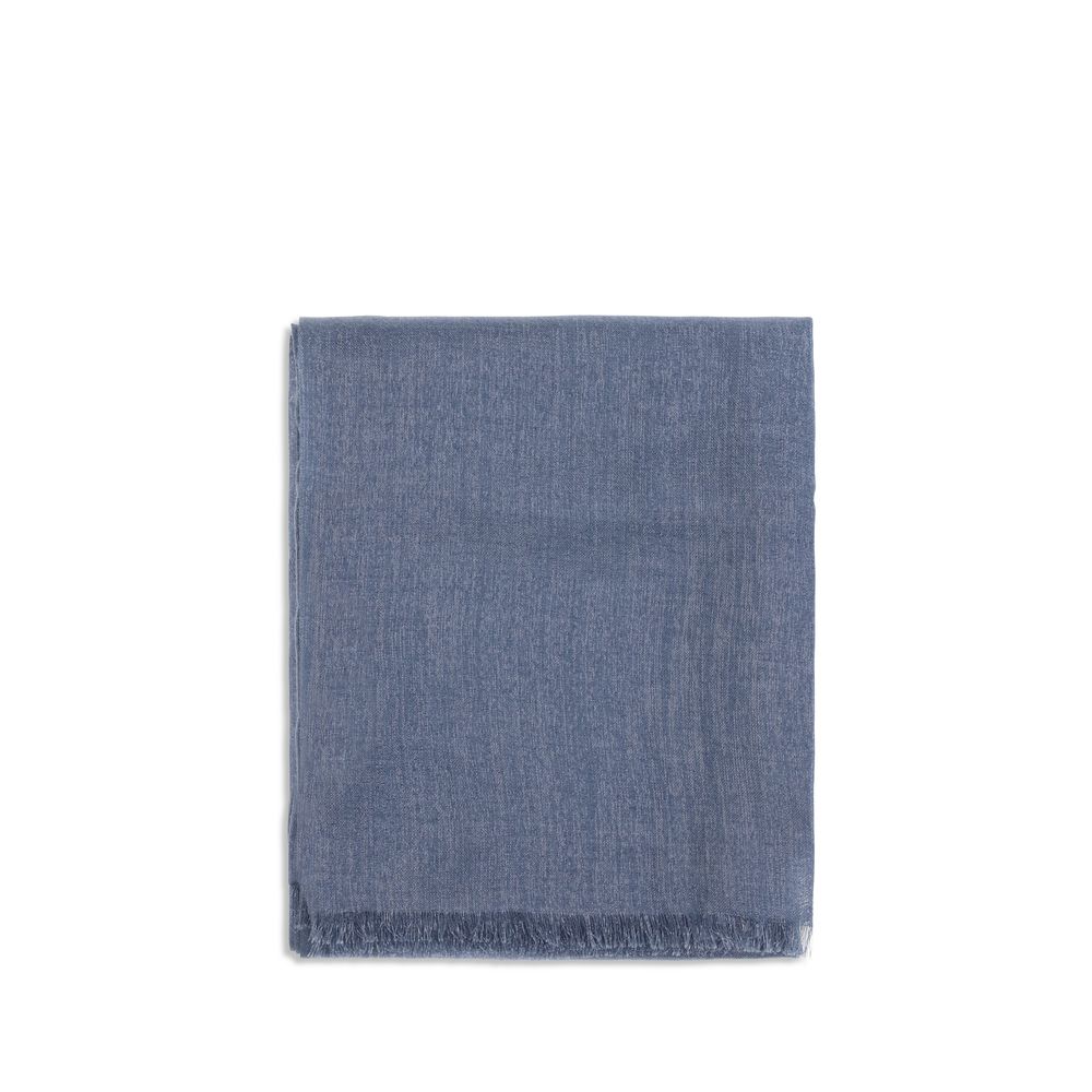 Brunello Cucinelli Blue Cashmere Scarf | Regal Royce