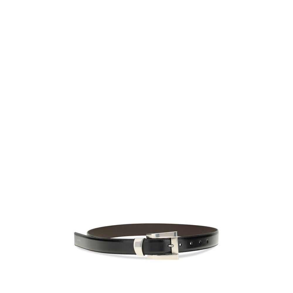 Versace Black Calf Leather Bos Taurus Regular Belt | Regal Royce