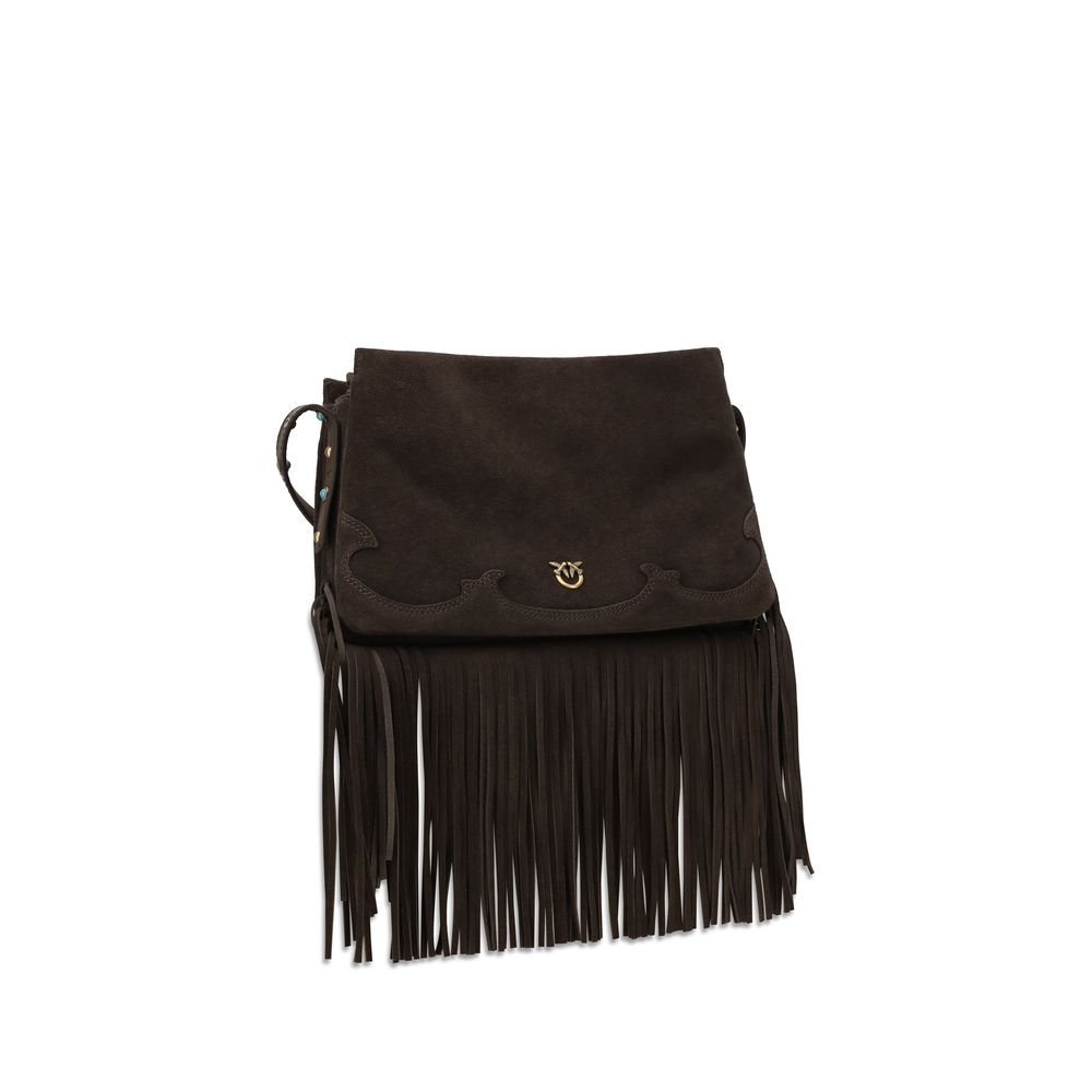 PINKO Brown Calf Leather Bos Taurus Shoulder Bag | Regal Royce