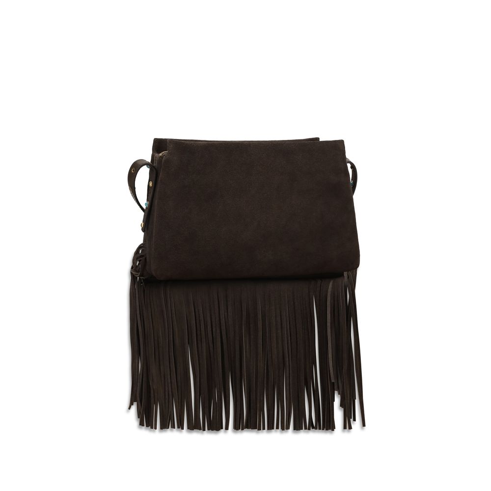 PINKO Brown Calf Leather Bos Taurus Shoulder Bag | Regal Royce