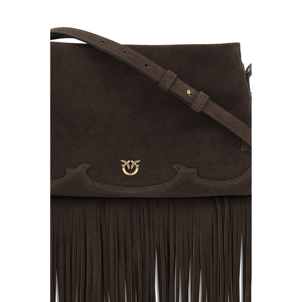 PINKO Brown Calf Leather Bos Taurus Shoulder Bag | Regal Royce