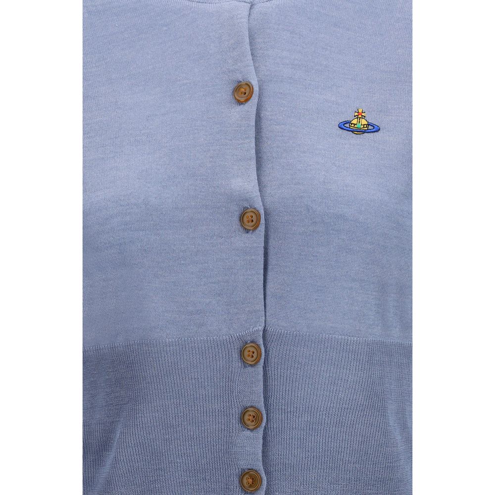 Vivienne Westwood Blue Merino Wool Cardigan | Regal Royce