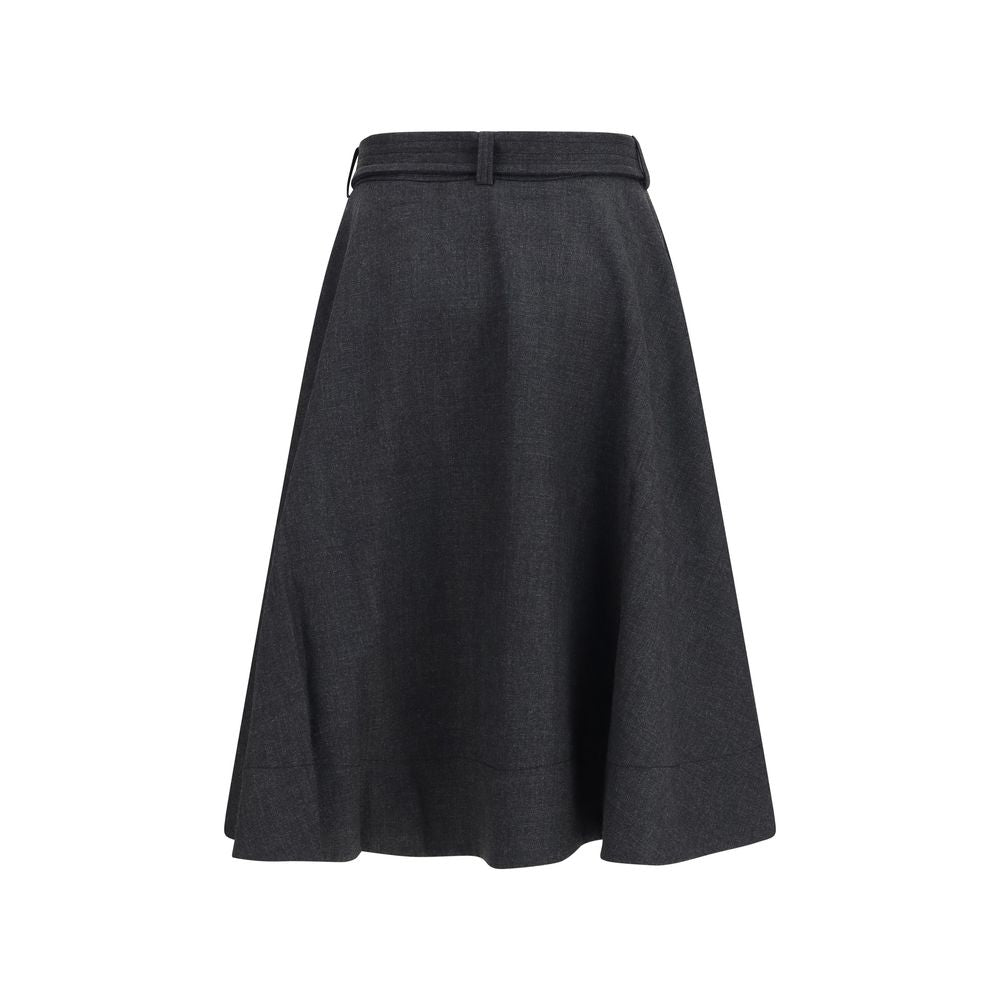 Ganni Gray Recycled Polyester Long Skirt | Regal Royce