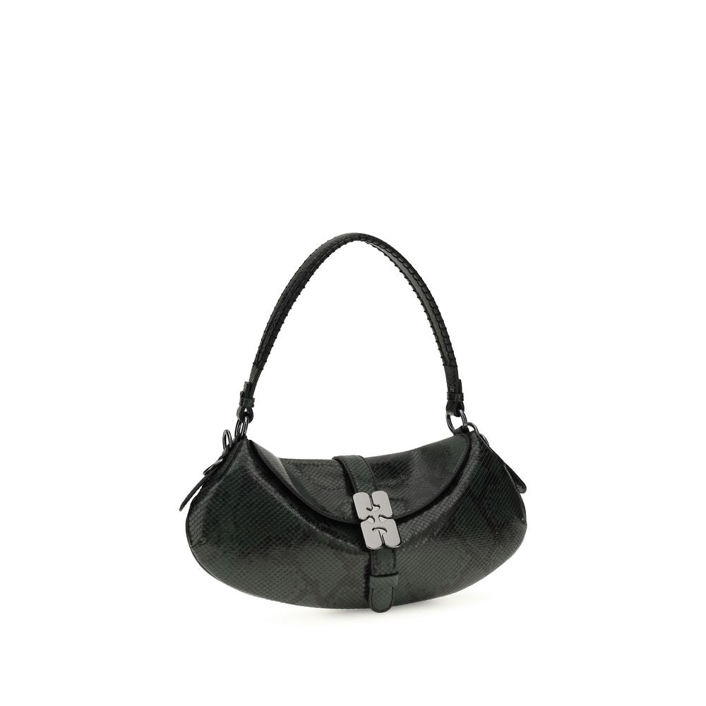 Ganni Blue Recycled Leather Shoulder Bag | Regal Royce