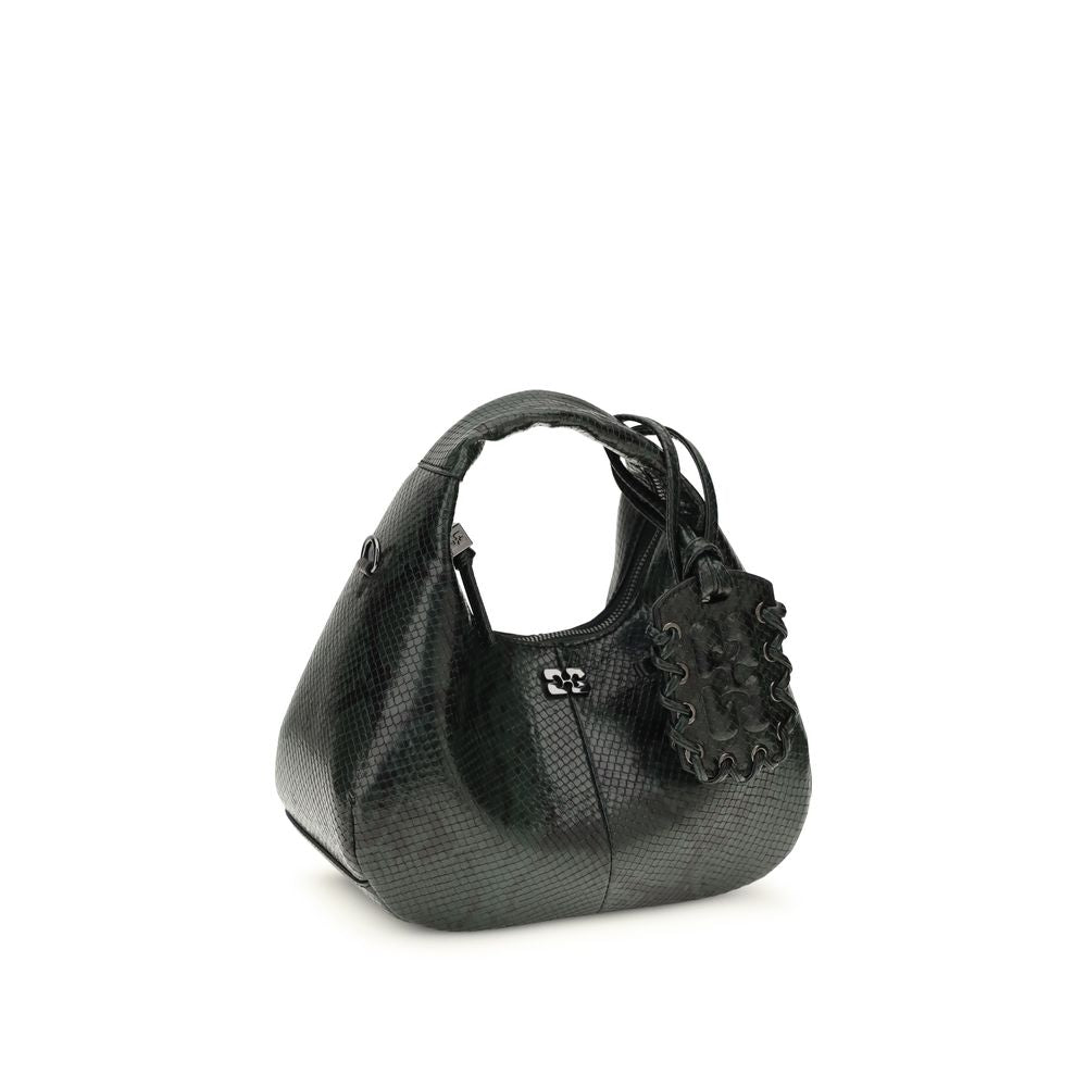 Ganni Black Recycled Polyester Shoulder Bag | Regal Royce