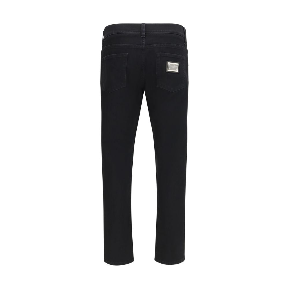 Dolce & Gabbana Black Cotton Slim Fit Jeans | Regal Royce