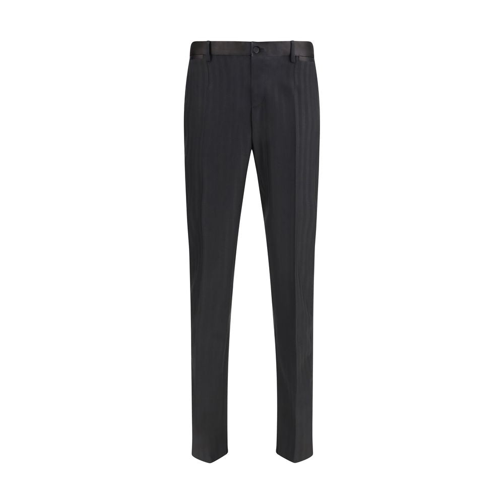 Dolce & Gabbana Black Fleece Wool Casual Pants | Regal Royce