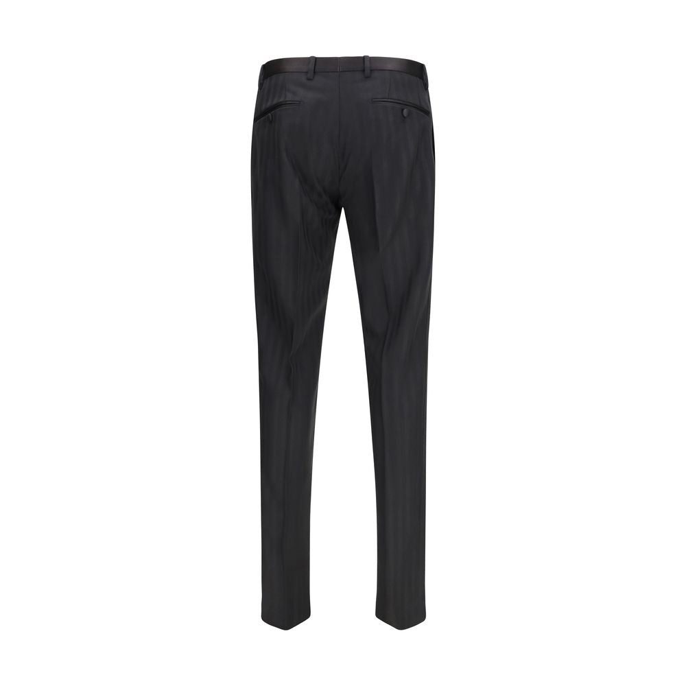 Dolce & Gabbana Black Fleece Wool Casual Pants | Regal Royce
