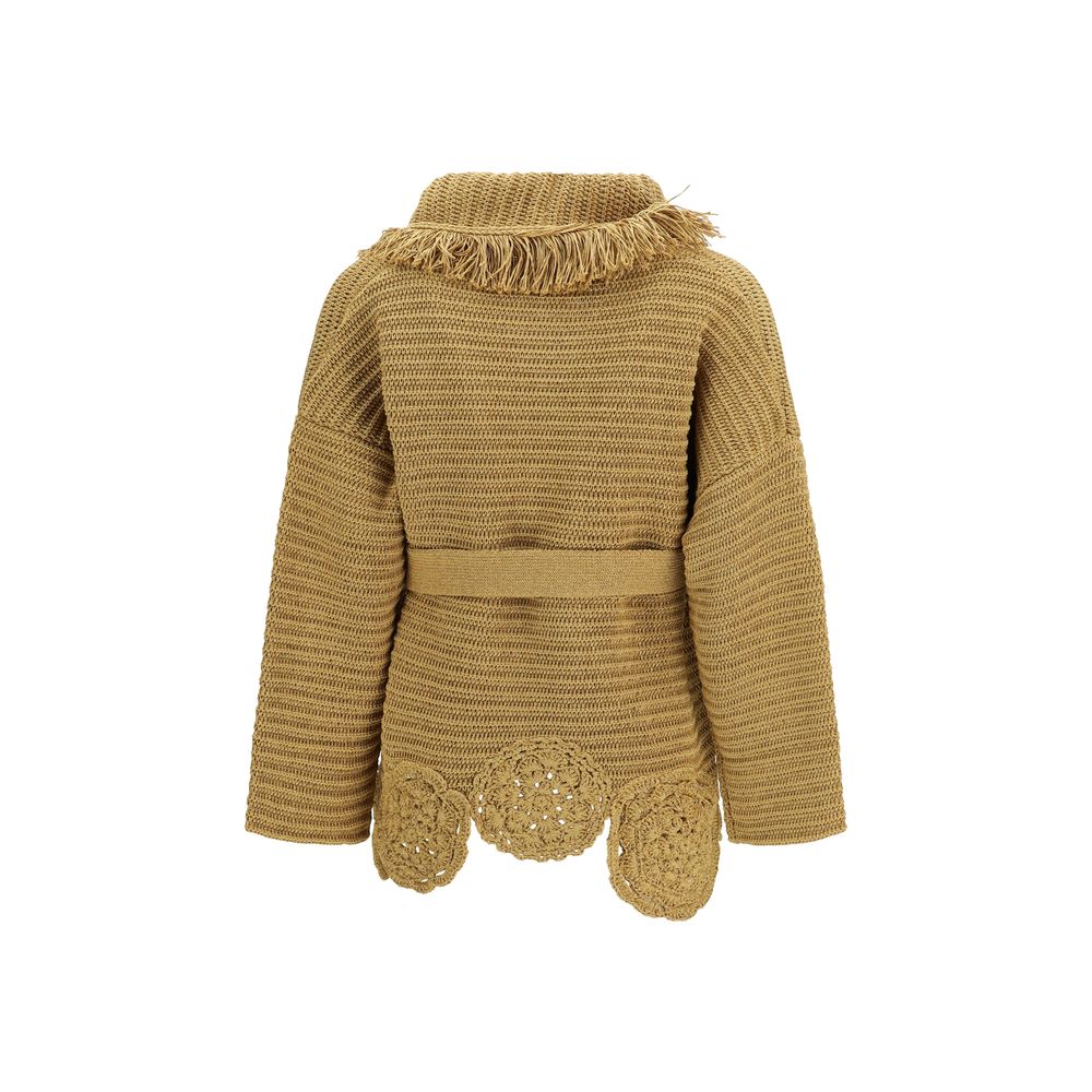 Alanui Gold Polyester Cardigan | Regal Royce
