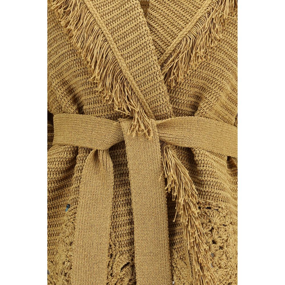 Alanui Gold Polyester Cardigan | Regal Royce