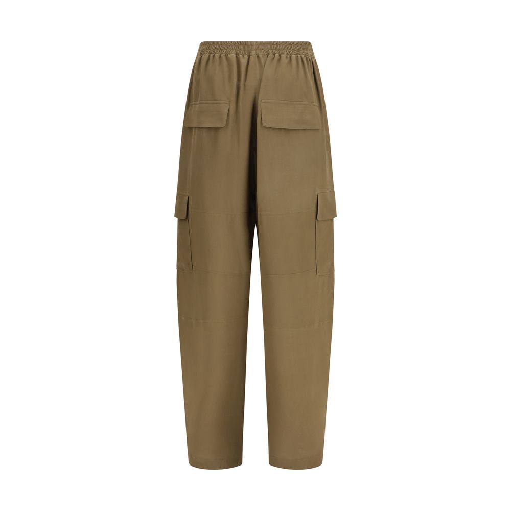 Petar Petrov Brown Silk Cargo Pants | Regal Royce