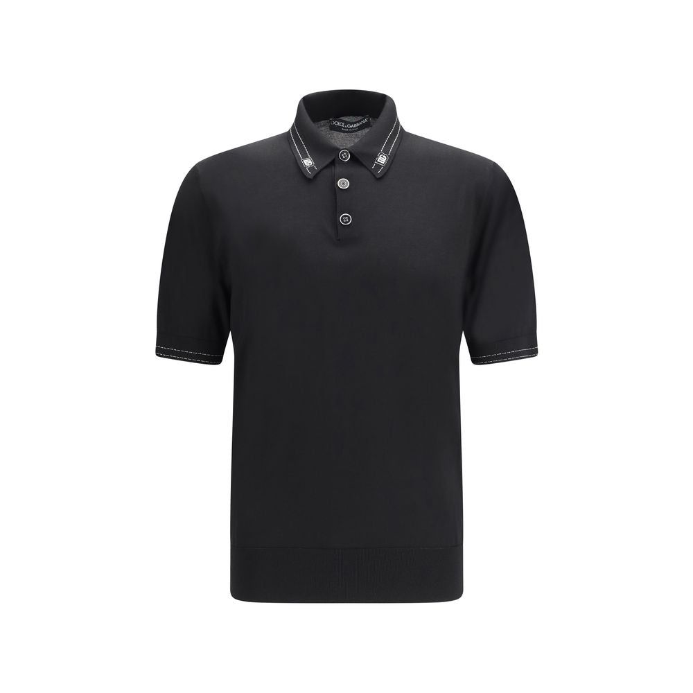 Dolce & Gabbana Black Silk Polo Shirt | Regal Royce