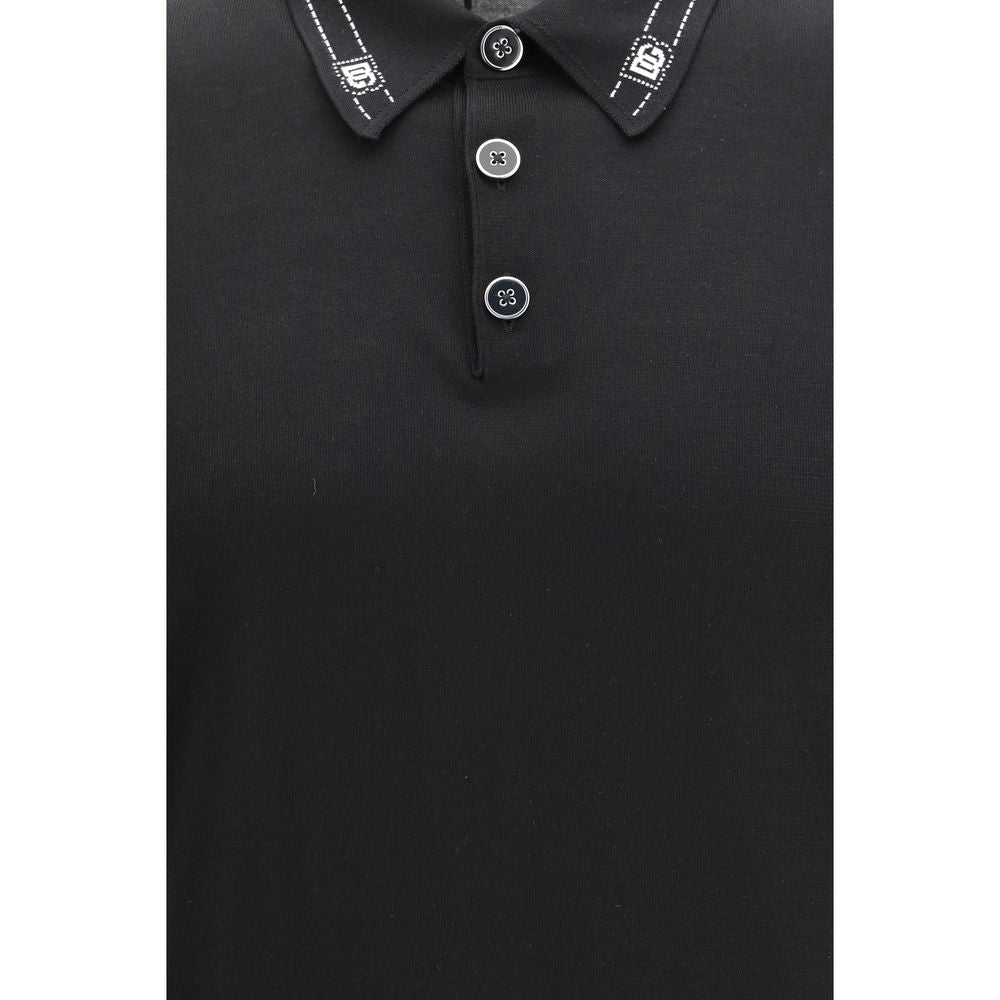 Dolce & Gabbana Black Silk Polo Shirt | Regal Royce