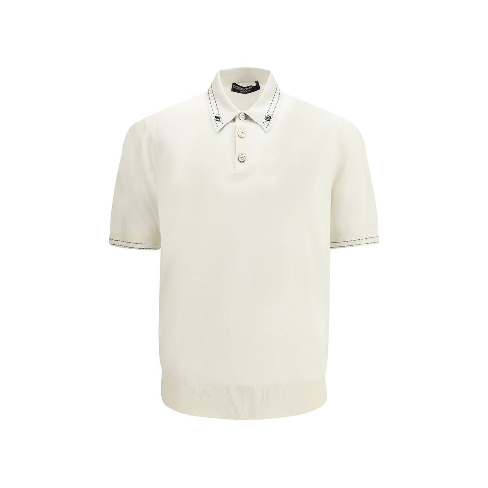 Dolce & Gabbana Beige Silk Polo Shirt | Regal Royce