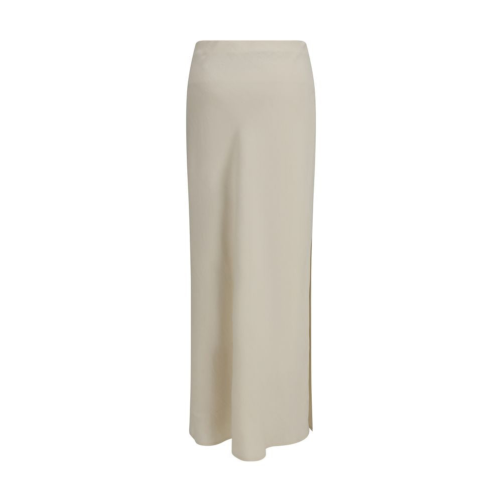 Brunello Cucinelli Beige Viscose Long Skirt | Regal Royce
