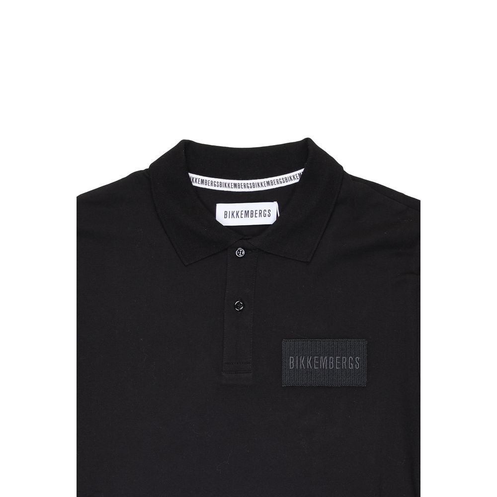Bikkembergs Black Cotton Polo Shirt | Regal Royce