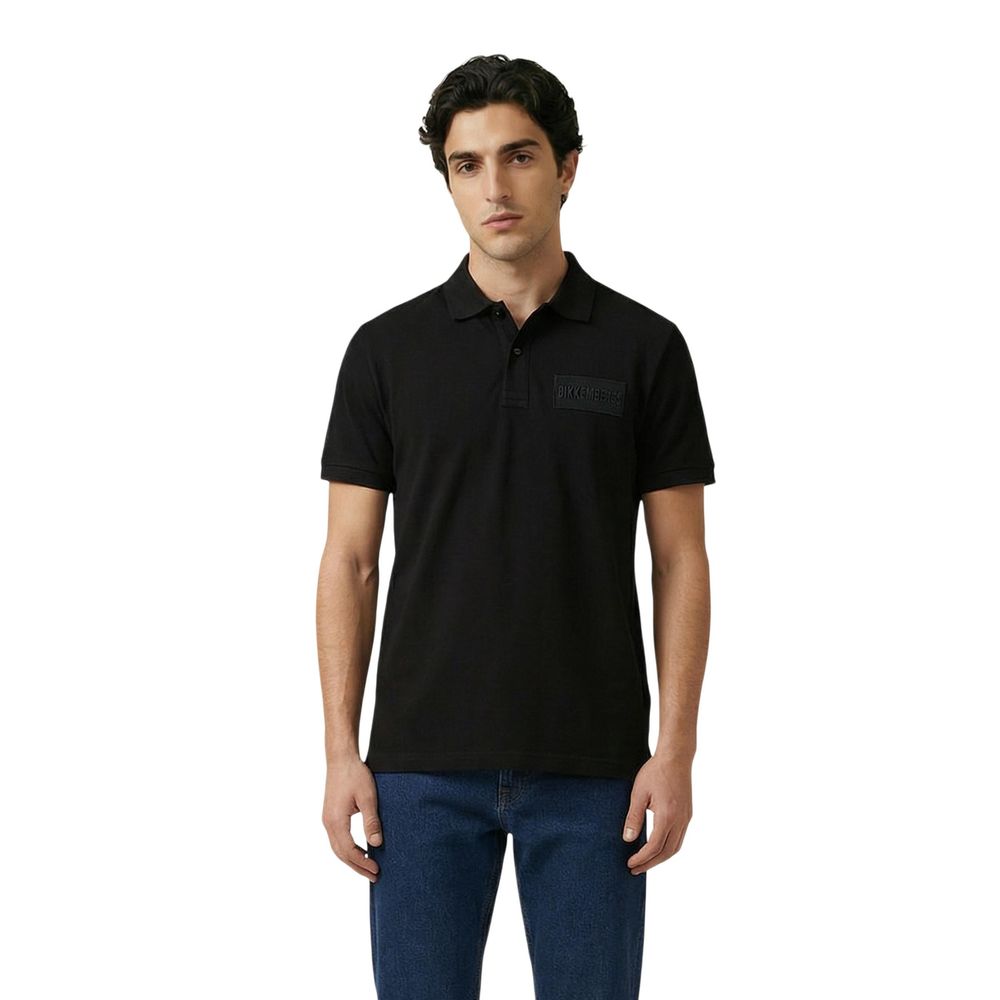 Bikkembergs Black Cotton Polo Shirt | Regal Royce