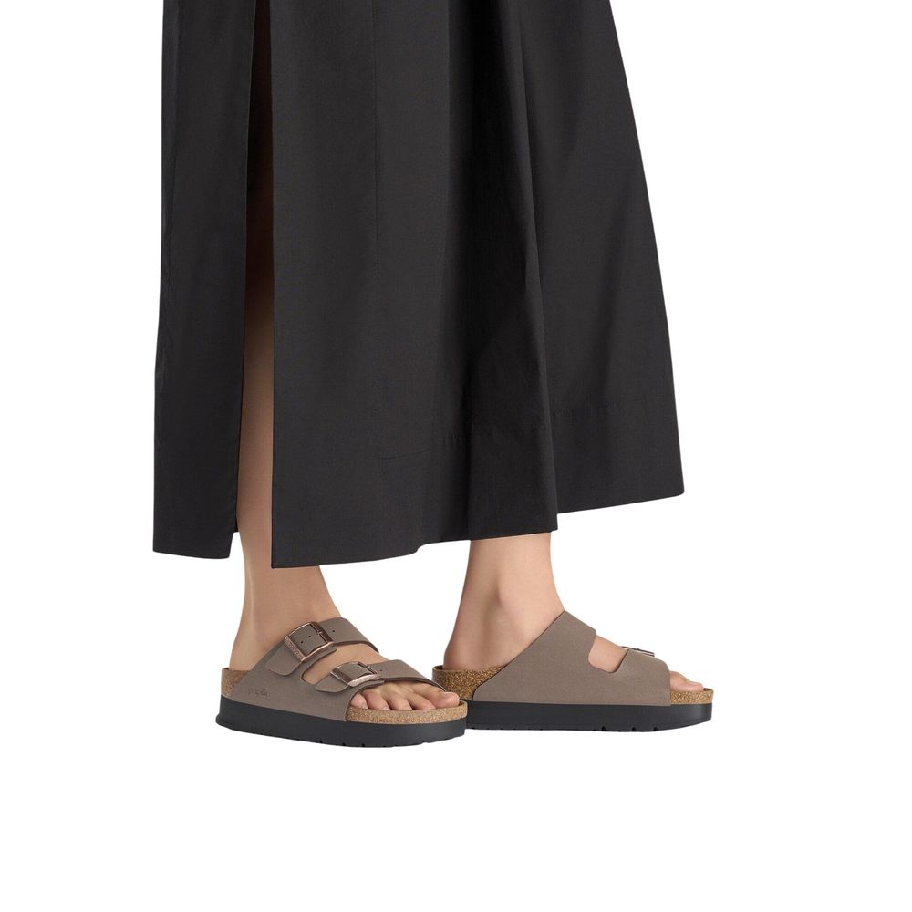 Birkenstock Brown Synthetic Platform Sandals | Regal Royce