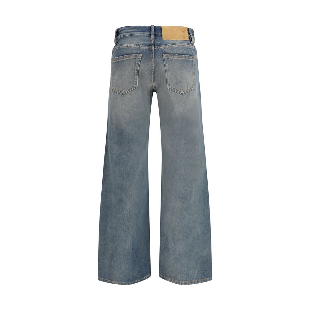 MM6 Blue Cotton Relaxed Fit Jeans | Regal Royce