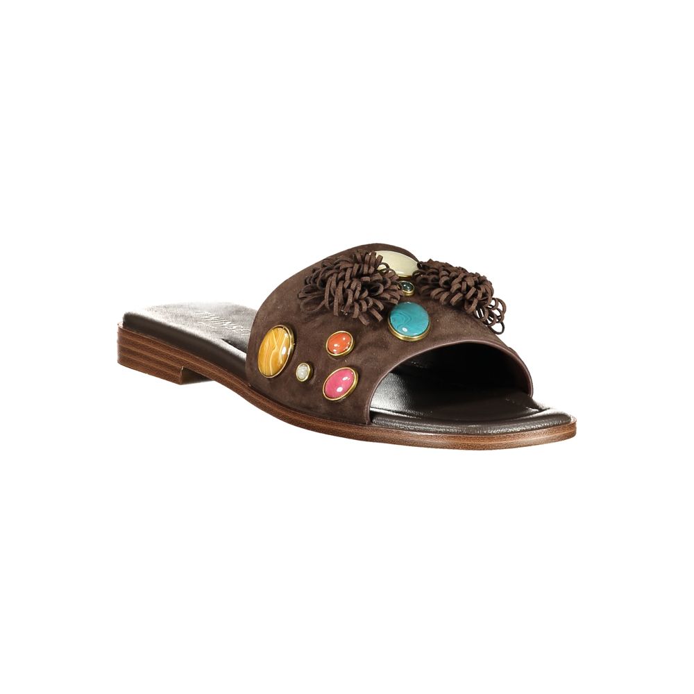 Twinset Marrone Leather Women Slipper | Regal Royce