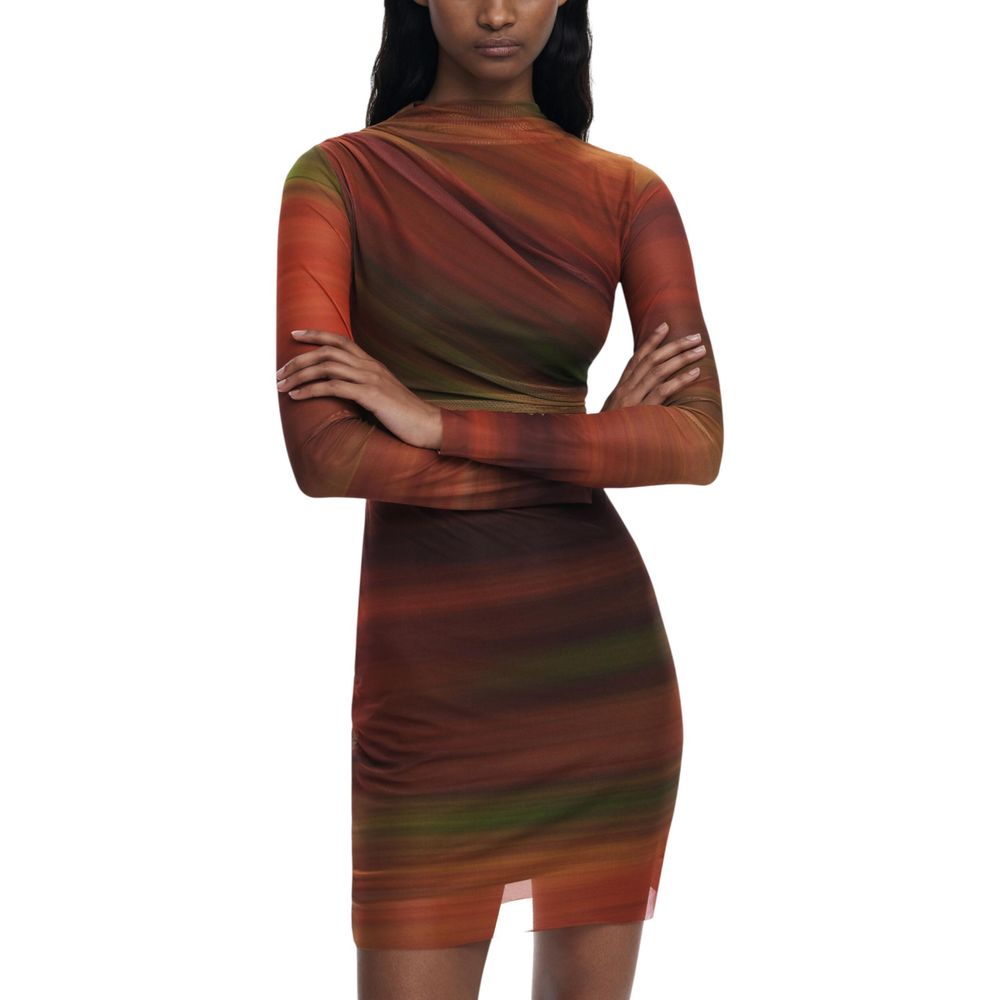 Desigual Orange Polyester Short Dress | Regal Royce