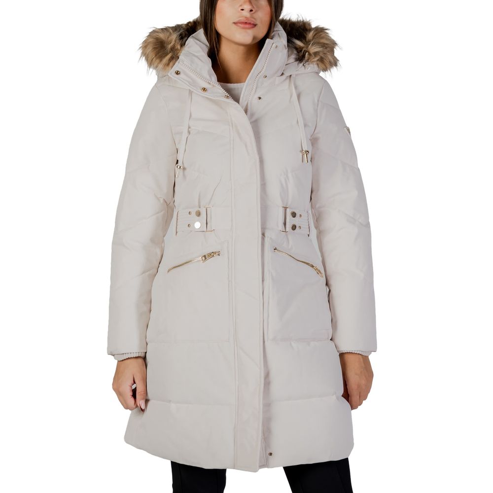 Guess Cream Polyester Coat | Regal Royce