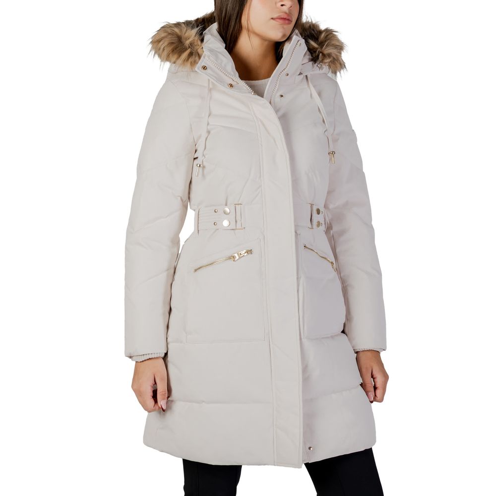 Guess Cream Polyester Coat | Regal Royce