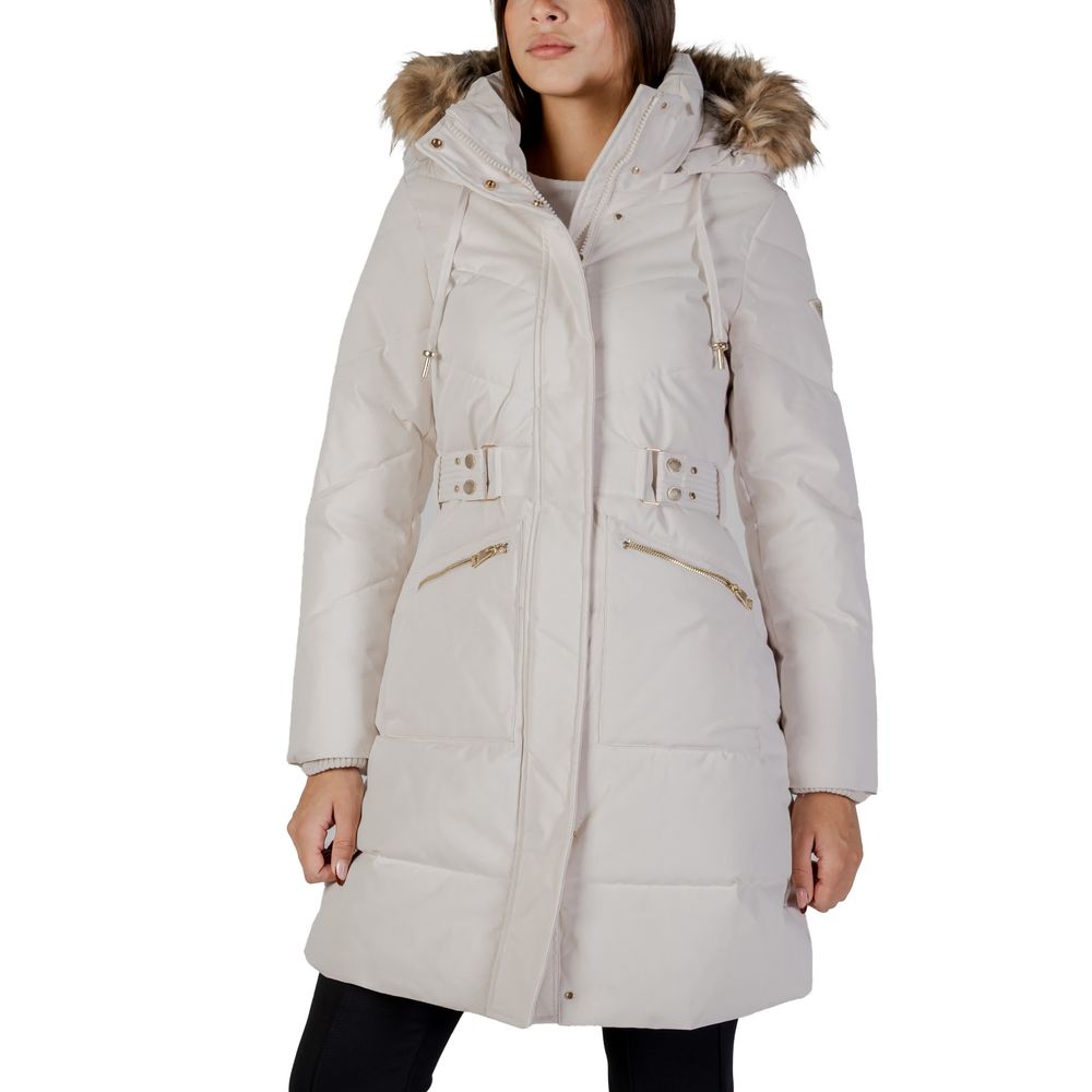 Guess Cream Polyester Coat | Regal Royce