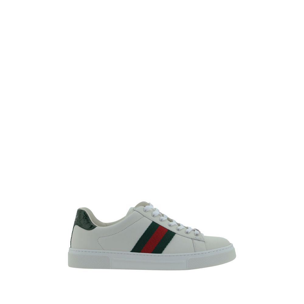 Gucci White Calf Leather Bos Taurus Low Top Sneakers | Regal Royce
