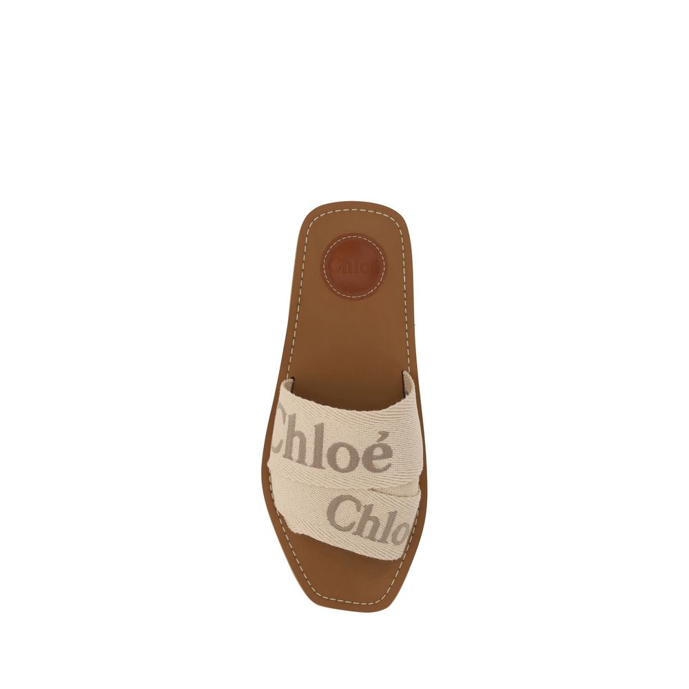 Chloé Multicolor Cotton Flat Sandals | Regal Royce
