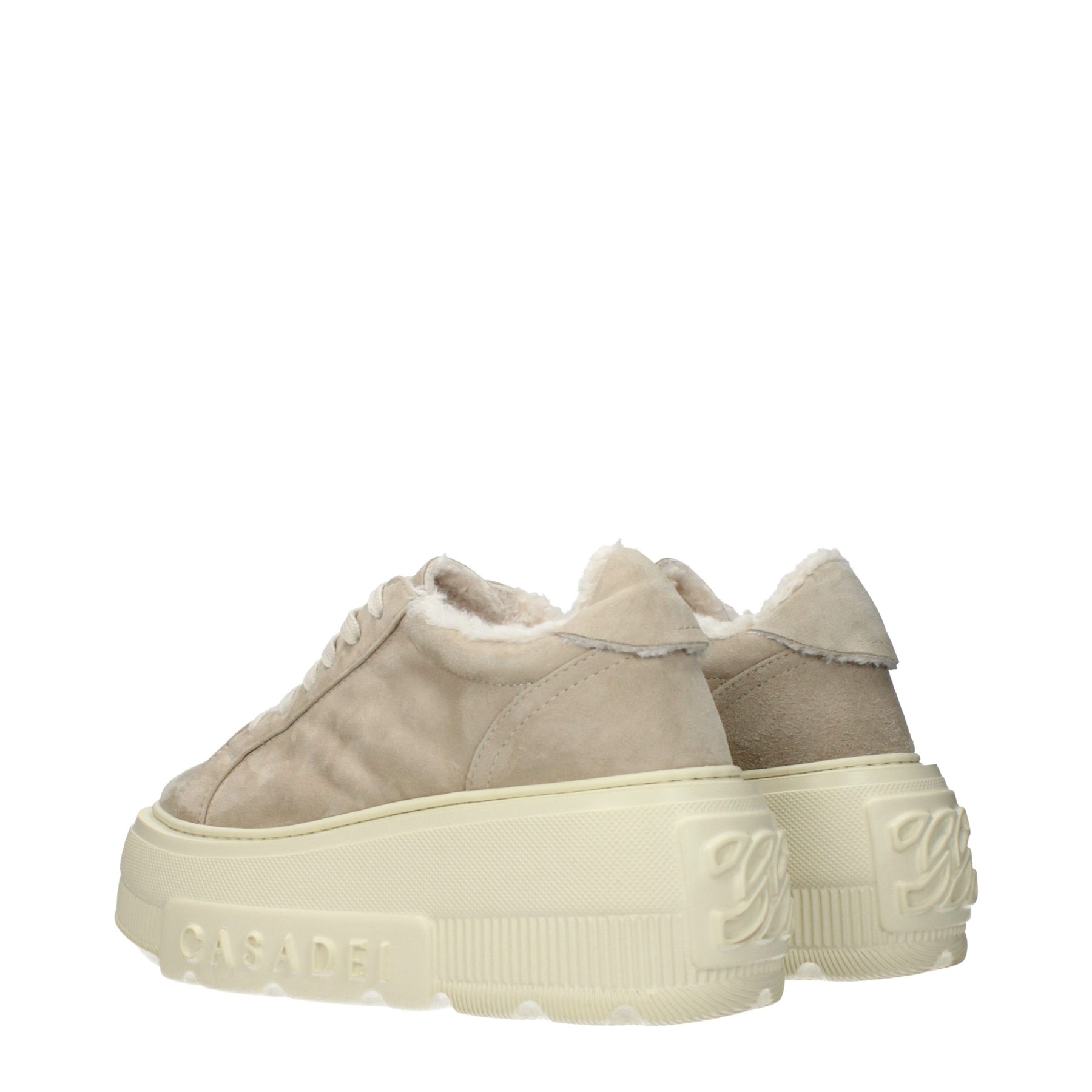 Casadei Beige Leather Chunky Sneakers | Regal Royce