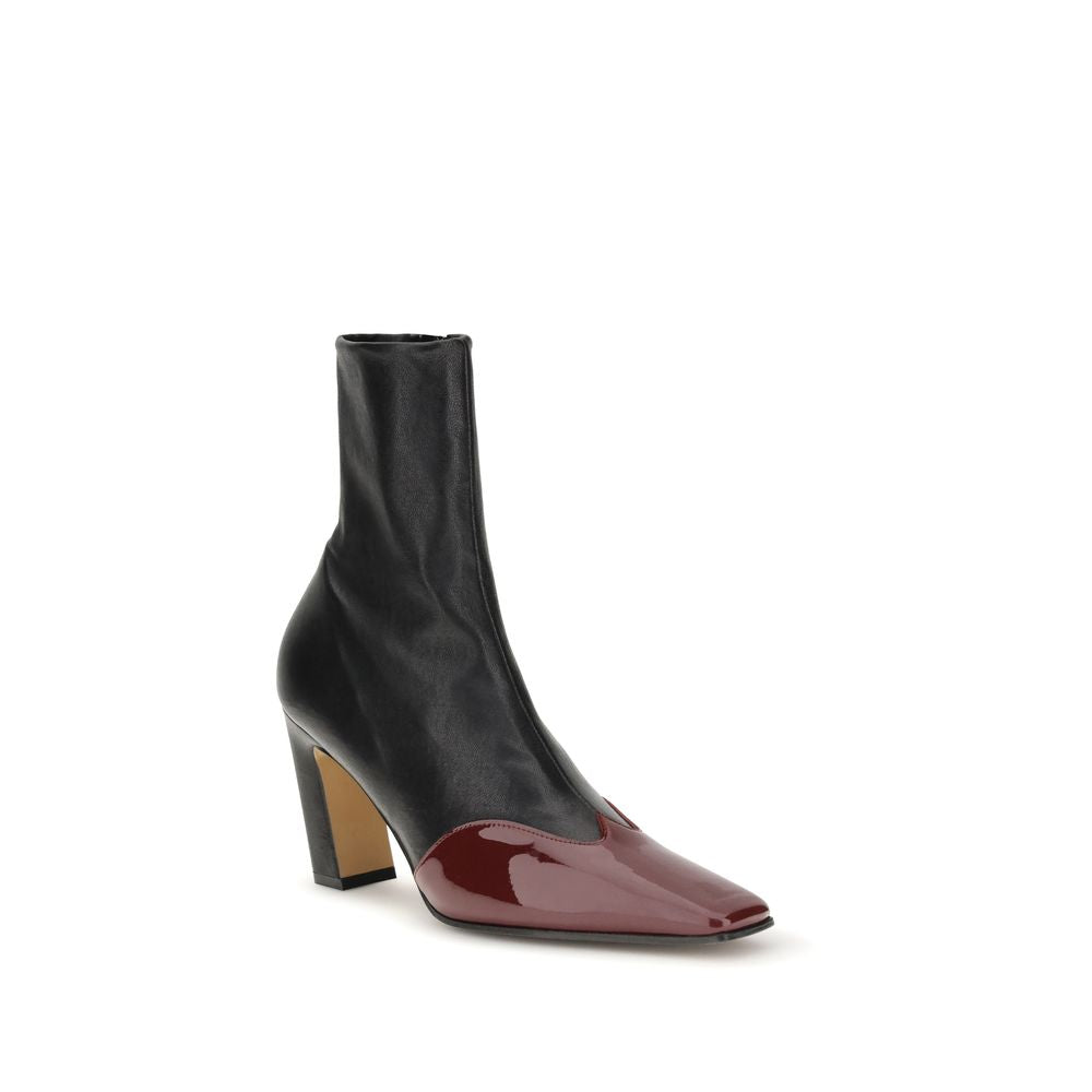 Khaite Black Leather Ankle Boots | Regal Royce