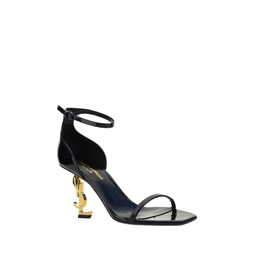 Saint Laurent Black Calf Leather Bos Taurus Stiletto Heel Sandals | Regal Royce