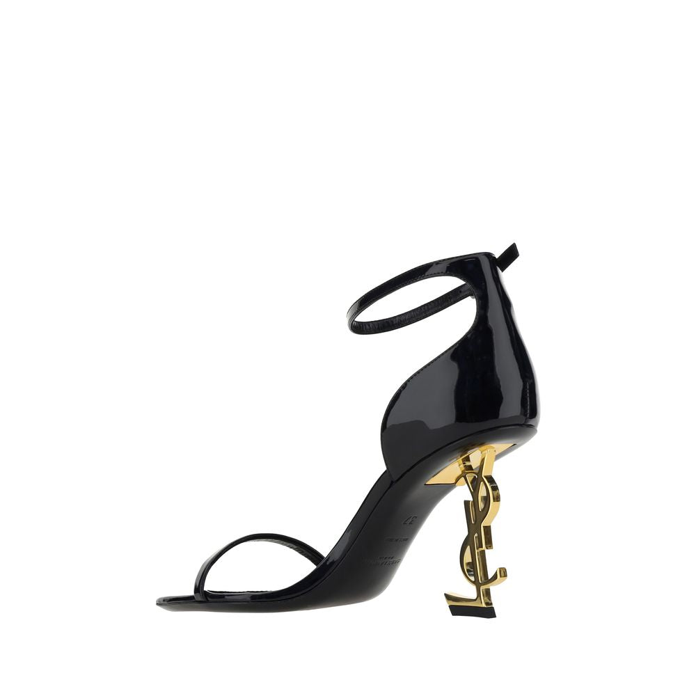 Saint Laurent Black Calf Leather Bos Taurus Stiletto Heel Sandals | Regal Royce