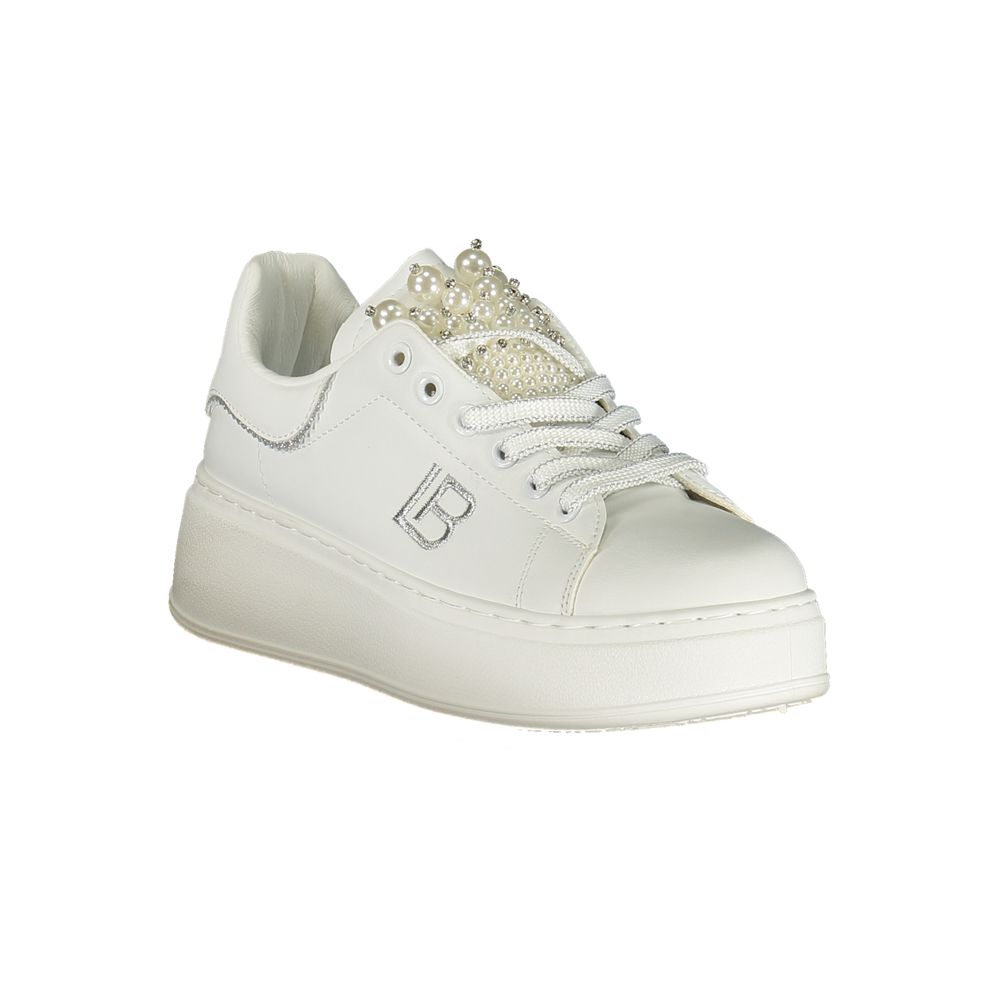 Laura Biagiotti Bianco Polyurethane Women Sneaker | Regal Royce