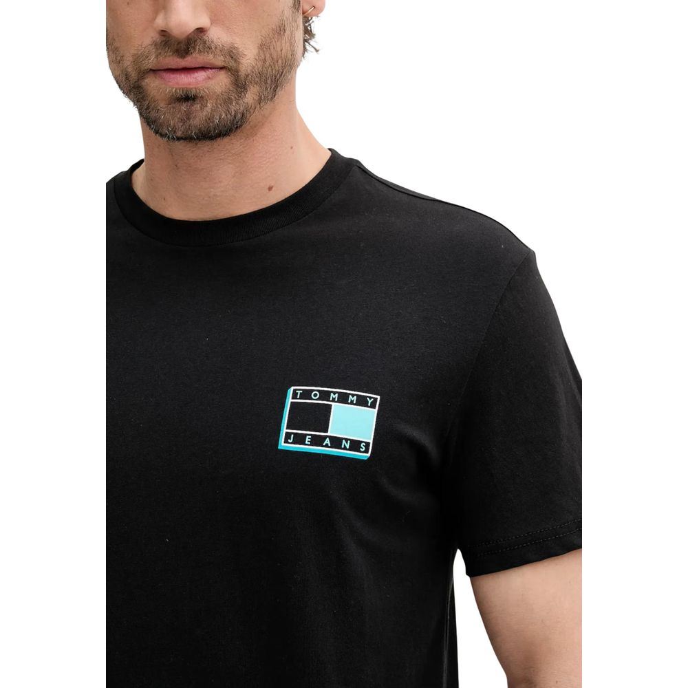 Tommy Hilfiger Jeans Black Recycled Cotton T-Shirt | Regal Royce