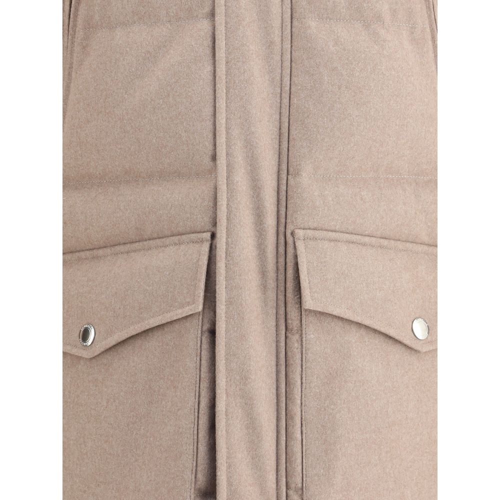 Brunello Cucinelli Beige Cashmere Full-Length Jacket | Regal Royce