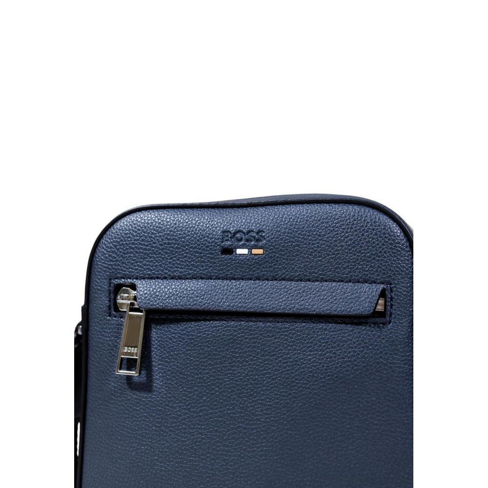 Hugo Boss Blue Recycled Polyurethane Messenger Bag | Regal Royce