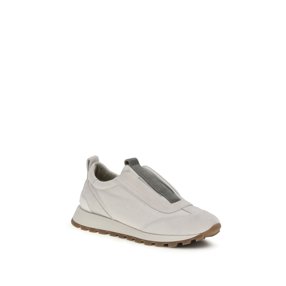 Brunello Cucinelli Gray Cotton Athletic Sneakers | Regal Royce
