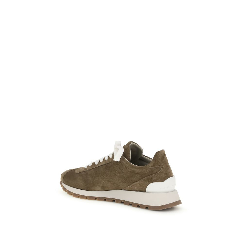 Brunello Cucinelli Brown Calf Leather Bos Taurus Platform Sneakers | Regal Royce