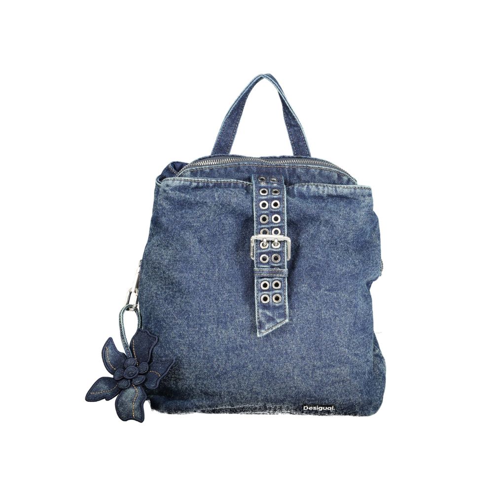 Desigual Blue Cotton Women Backpack | Regal Royce
