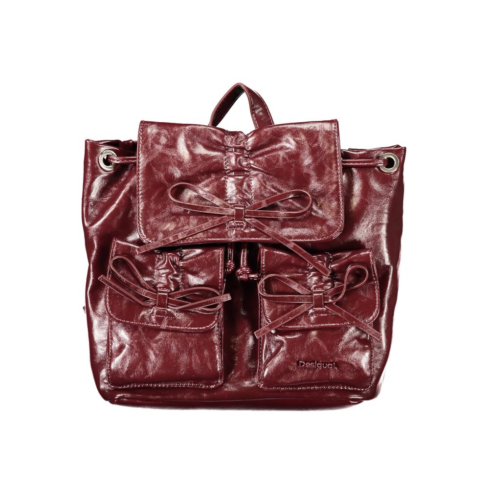 Desigual Burgundy Polyurethane Women Backpack | Regal Royce