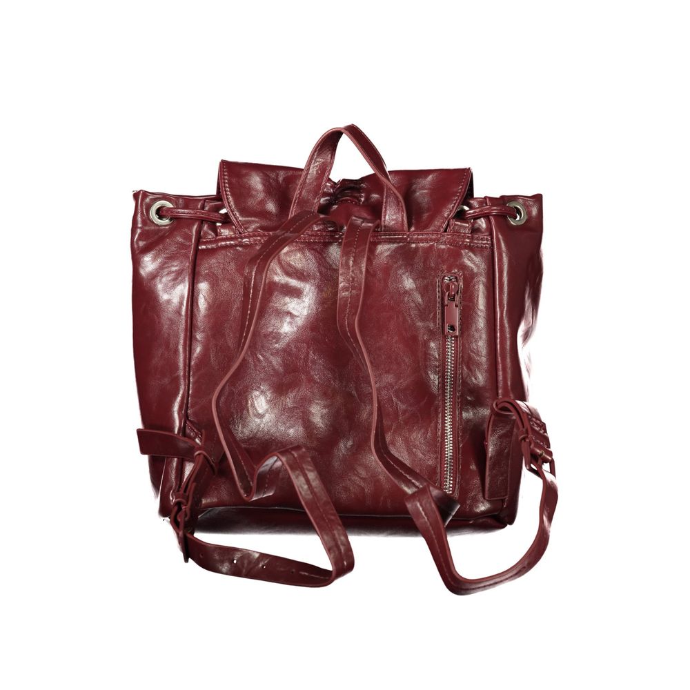 Desigual Burgundy Polyurethane Women Backpack | Regal Royce