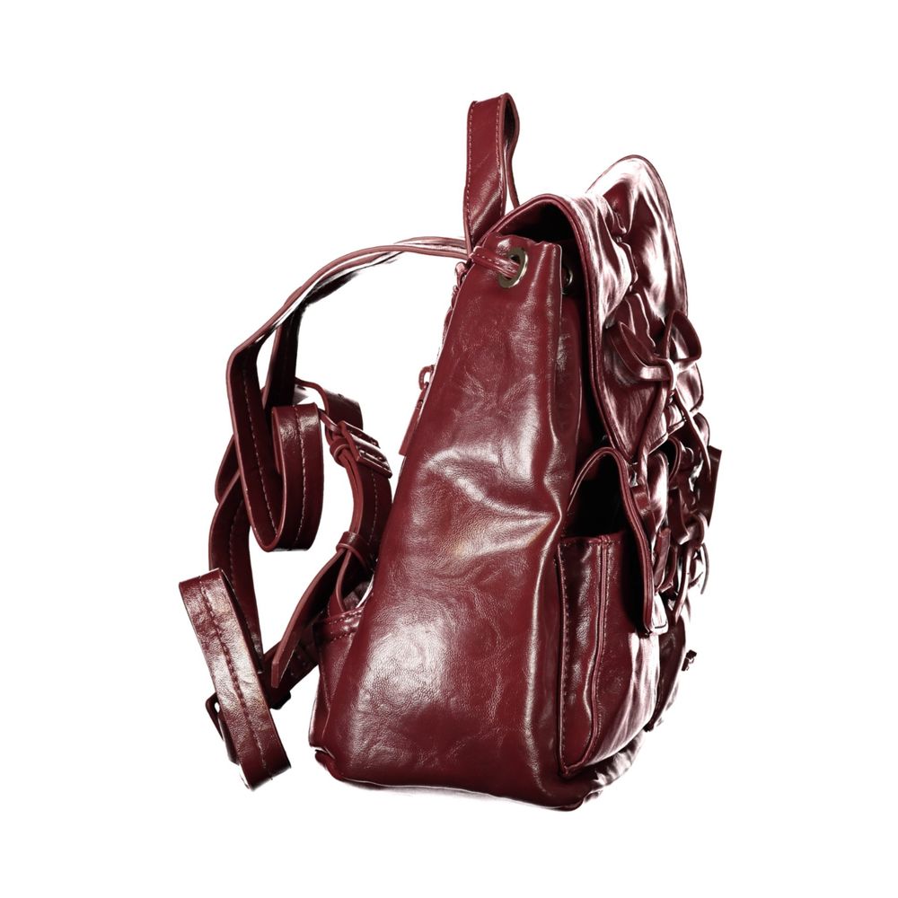 Desigual Burgundy Polyurethane Women Backpack | Regal Royce