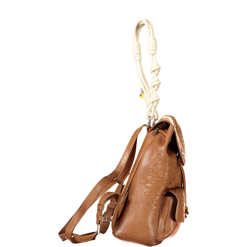 Desigual Brown Polyethylene Backpack | Regal Royce