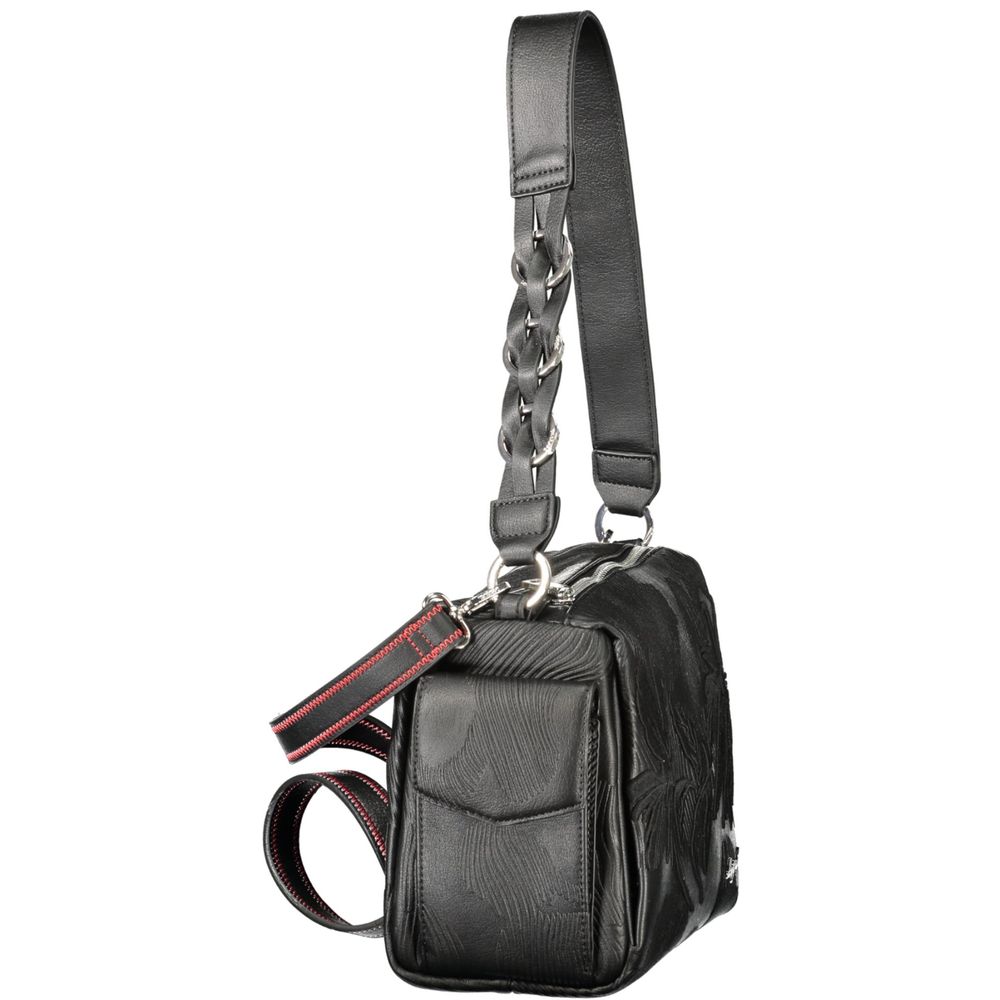 Desigual Black Polyurethane Women Handbag | Regal Royce