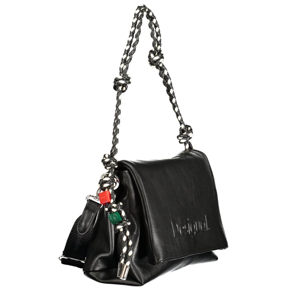 Desigual Black Polyurethane Women Handbag | Regal Royce