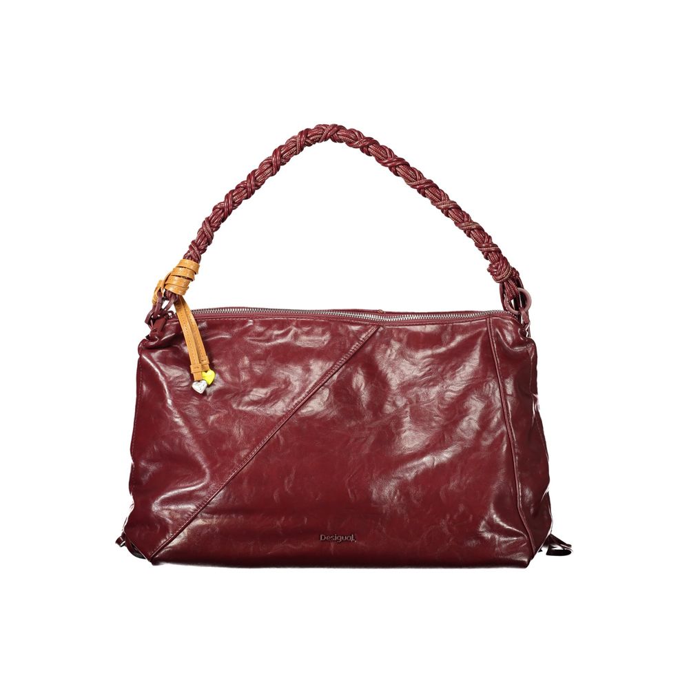 Desigual Burgundy Polyurethane Women Handbag | Regal Royce